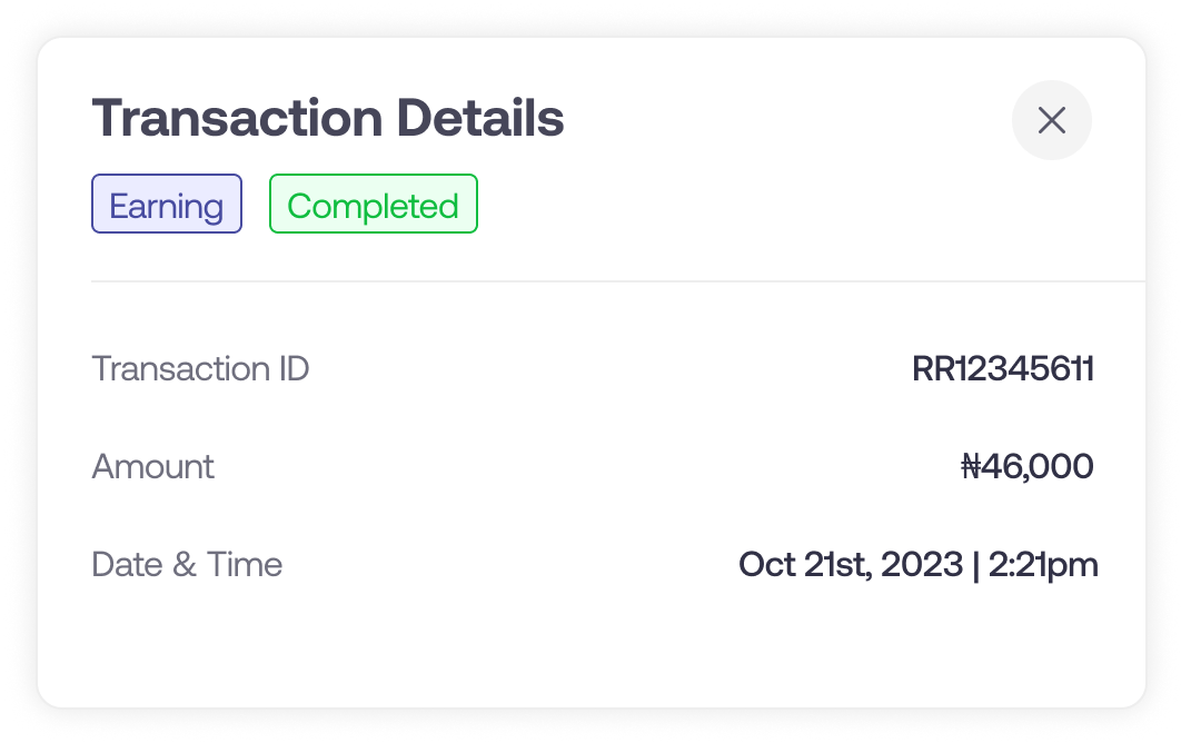 transaction details